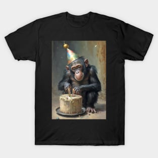 Chimpanzee Birthday Party Card T-Shirt